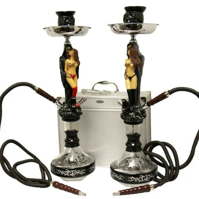 New Black 18 2 Hose Hookah with Briefcase 