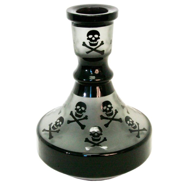 Skull vase black