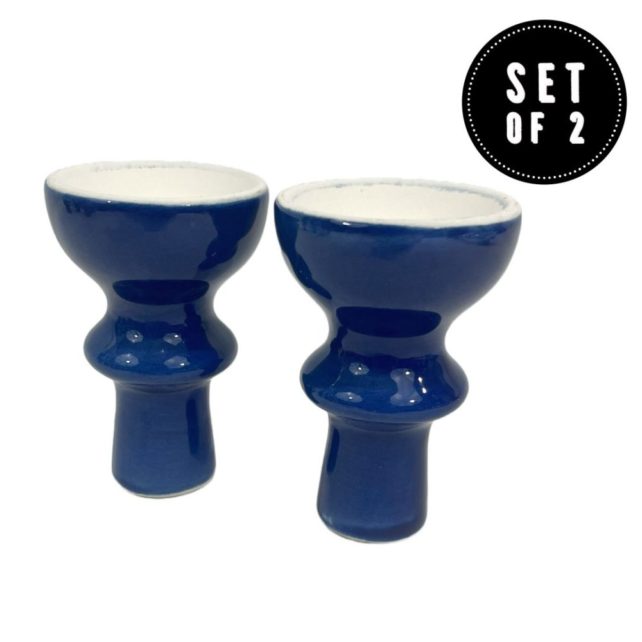 Ceramic Hookah Bowl, set of 2, BLUE