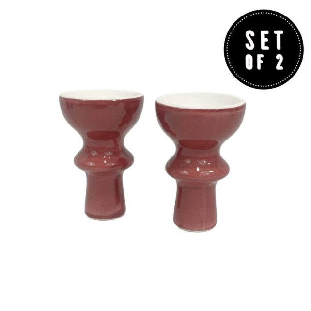 Ceramic Hookah Bowl, set of 2, RED