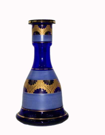blue hookah vase with gold trimming