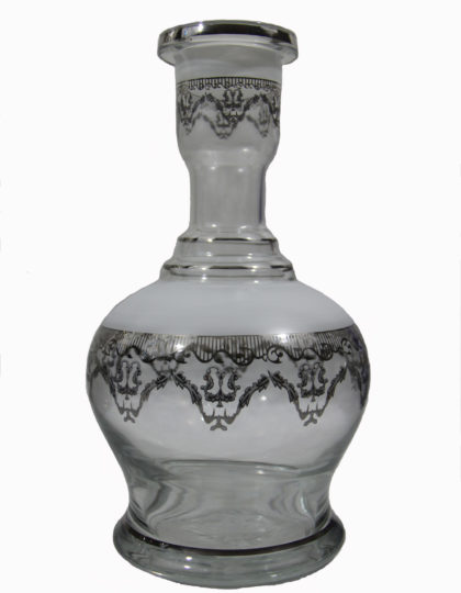 white glass hookah vase with ornament