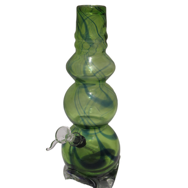 Bubble Glass Water pipe Spiral green