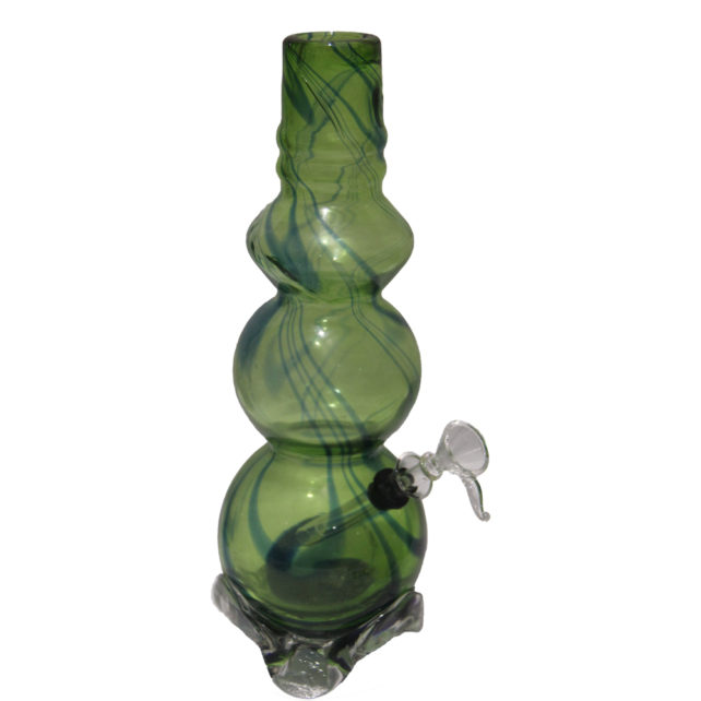 Bubble Glass Water pipe Spiral green