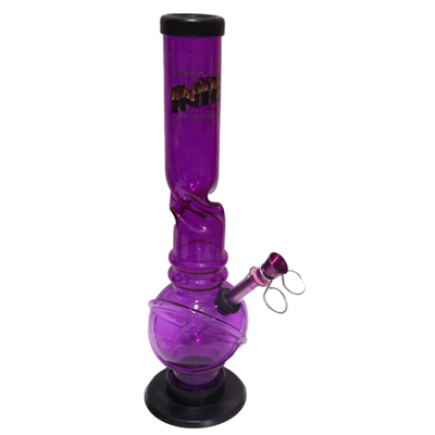 Bubble Acrylic Water Pipe Purple 12*1.5 INHALE