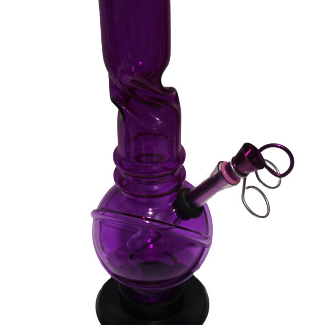 Bubble Acrylic Water Pipe Purple 12*1.5 Inhale