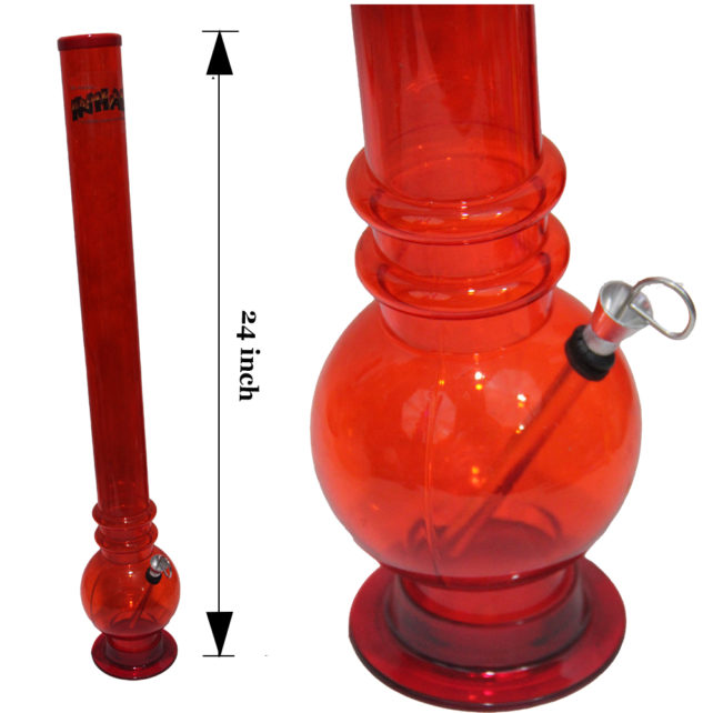Bubble Acrylic Water PIpe 24'' red