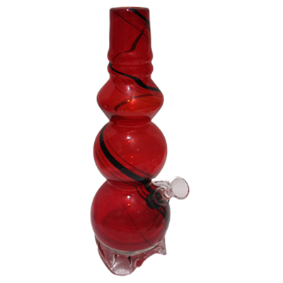 Bubble Glass Water pipe Spiral Red