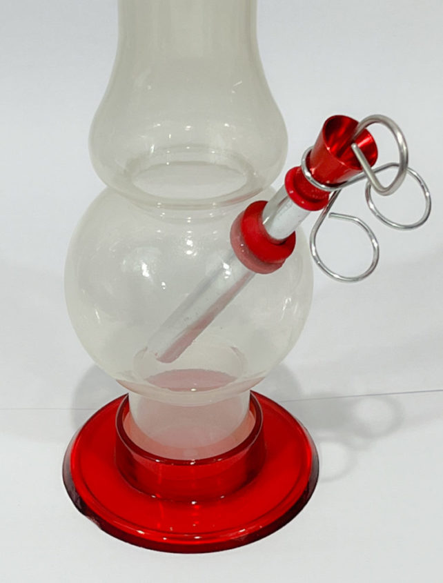 Virgin Acrylic Pipe WHITE and RED Mushrrom type pipe