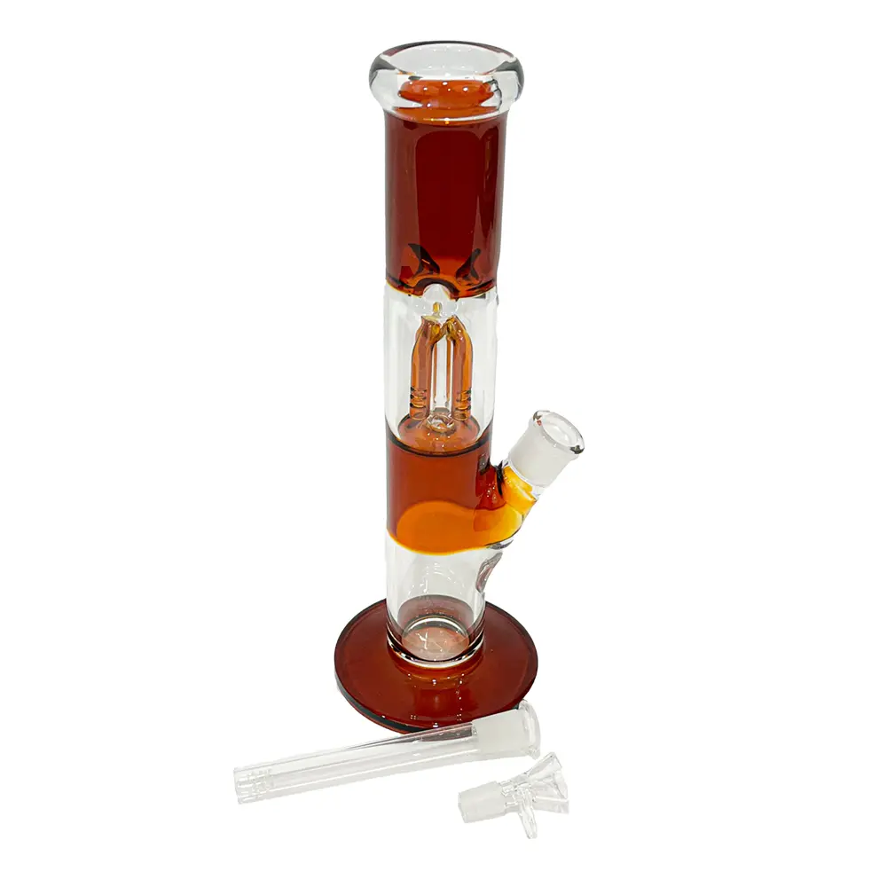 Straight Glass Water Pipe with Tree Percolator