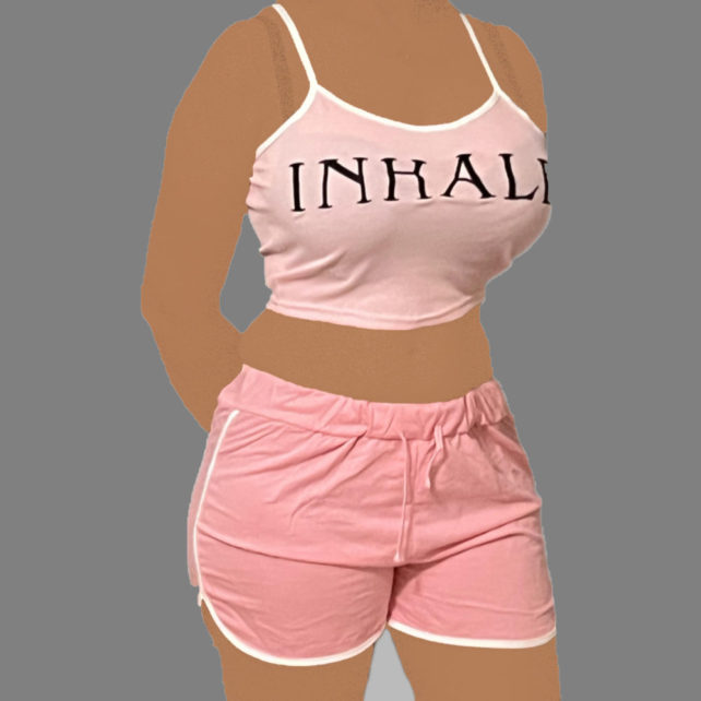 Two-Piece Shorts Set. Top and Shorts. Inhale