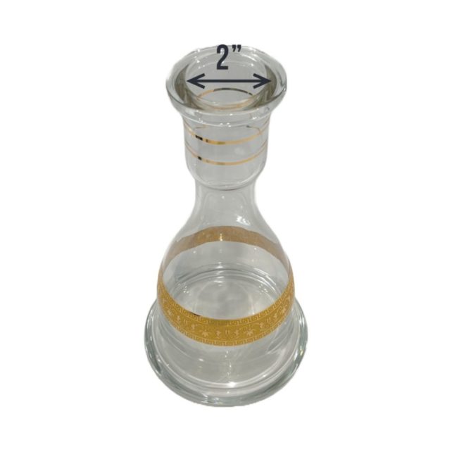 GV26 Hookah Glass vase clear with 24k gold trimming